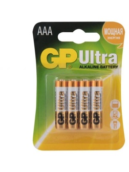 Батарейки алкалиновые GP Ultra Alkaline 24А AАA/LR03 - 4 шт.