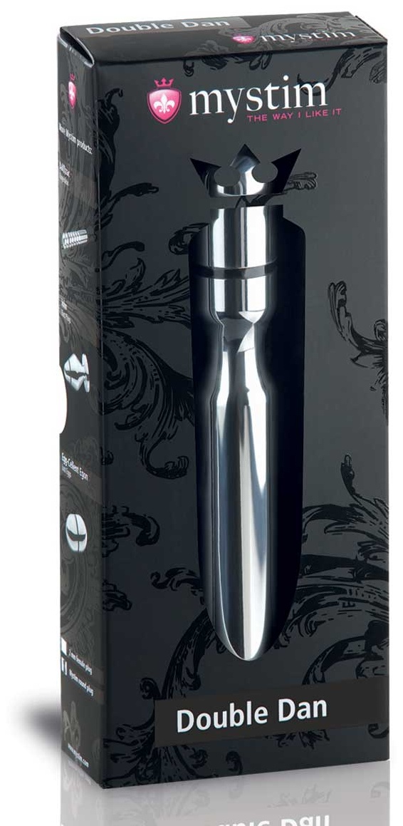 Фаллос для интенсивного электросекса Double Dan - 15,5 см.