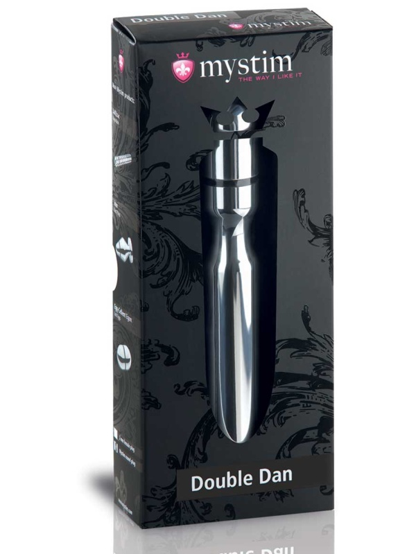 Фаллос для интенсивного электросекса Double Dan - 15,5 см.