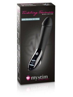 Вибратор с электростимуляцией Tickling Truman Black Edition - 27 см.