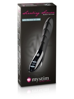 Вибратор с электростимуляцией Sizzling Simon Black Edition - 27 см.