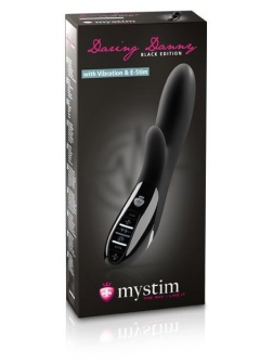 Чёрный вибромассажер c электростимуляцией Daring Danny Black Edition - 27 см.