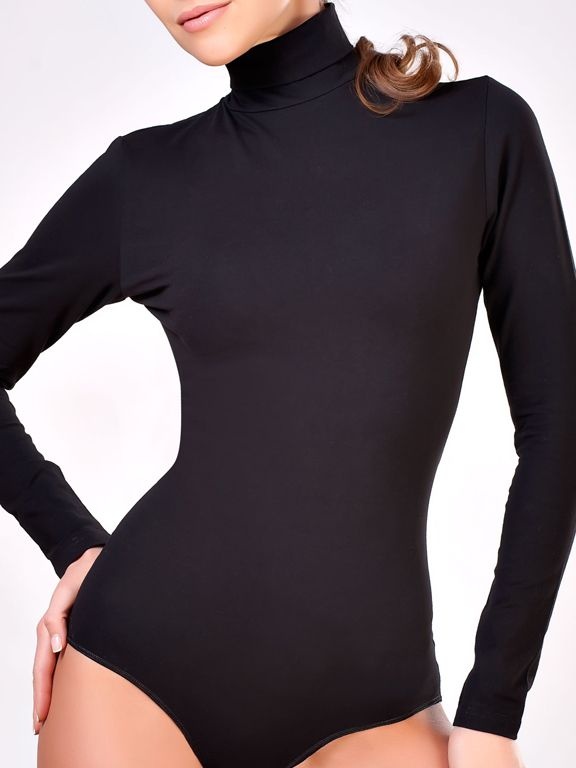 Боди-водолазка из хлопковой ткани