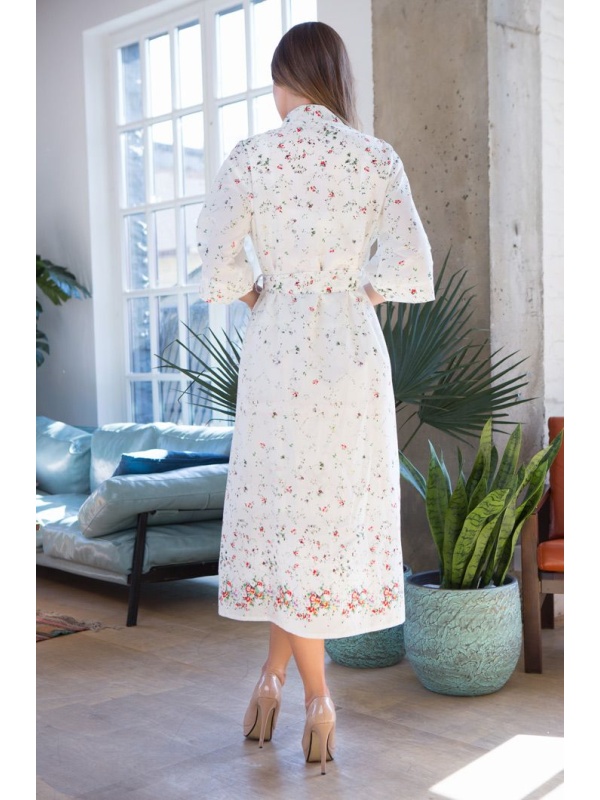 Длинный халат Daisy из нежного принтованного хлопка