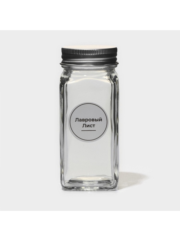 Набор стеклянных баночек для специй с металлической крышкой «Эко», 120 мл, 4,5×10,5 см, 12 шт