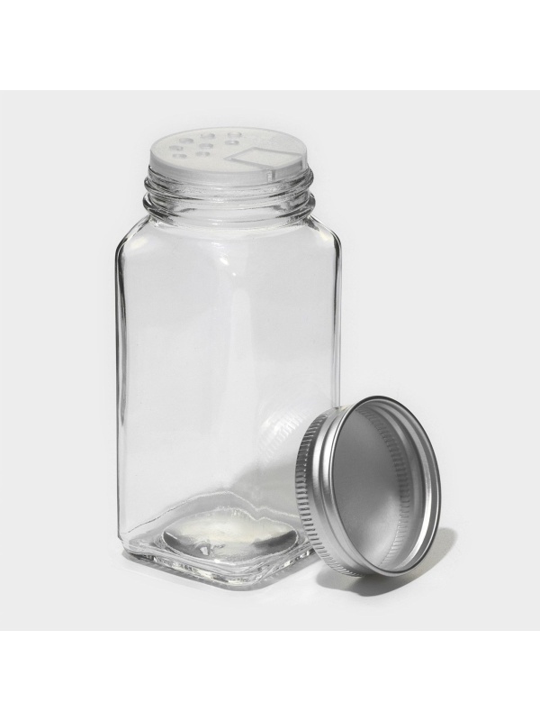 Набор стеклянных баночек для специй с металлической крышкой «Эко», 120 мл, 4,5×10,5 см, 12 шт