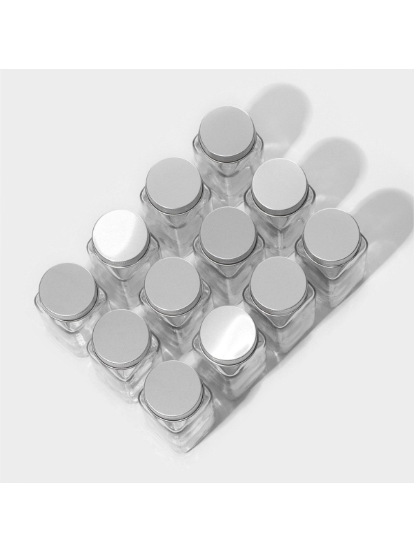 Набор стеклянных баночек для специй с металлической крышкой «Эко», 120 мл, 4,5×10,5 см, 12 шт
