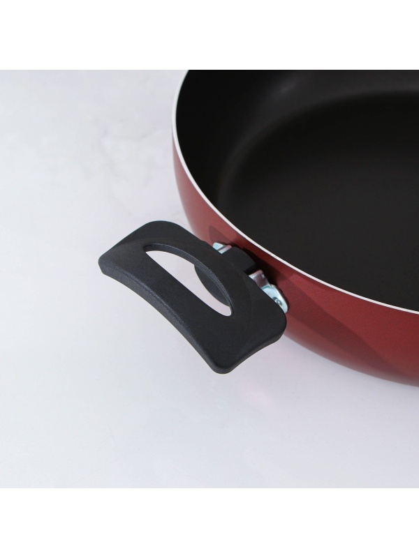 Сковорода Доляна Promo, d=26 см, пластиковая ручка, антипригарное покрытие, цвет бордовый_