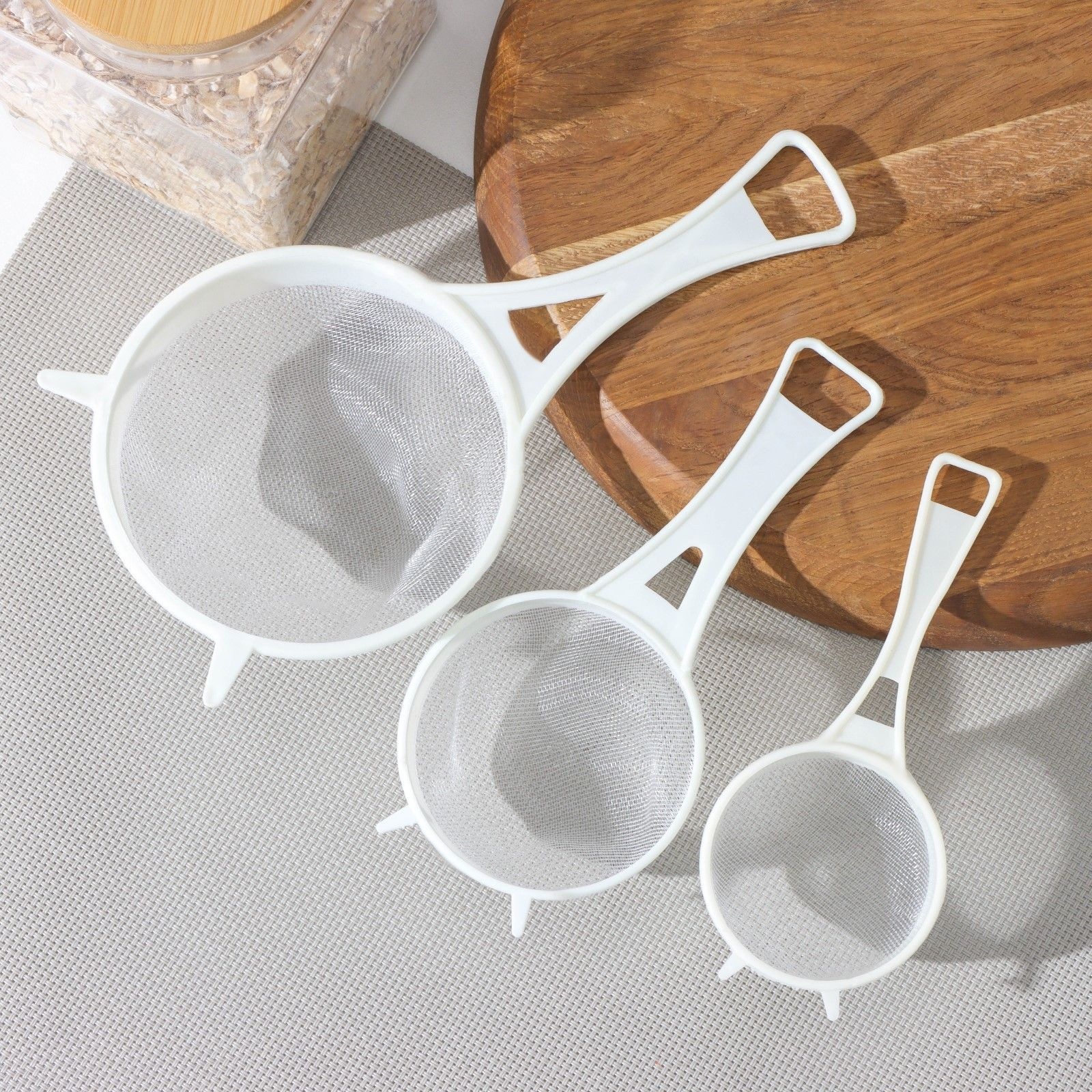 Набор сит Доляна, 3 шт, d=6,5/8/11,5 см, цвет МИКС