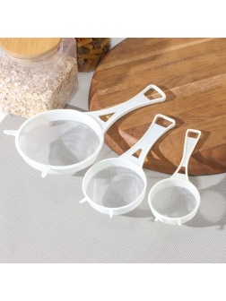 Набор сит Доляна, 3 шт, d=6,5/8/11,5 см, цвет МИКС