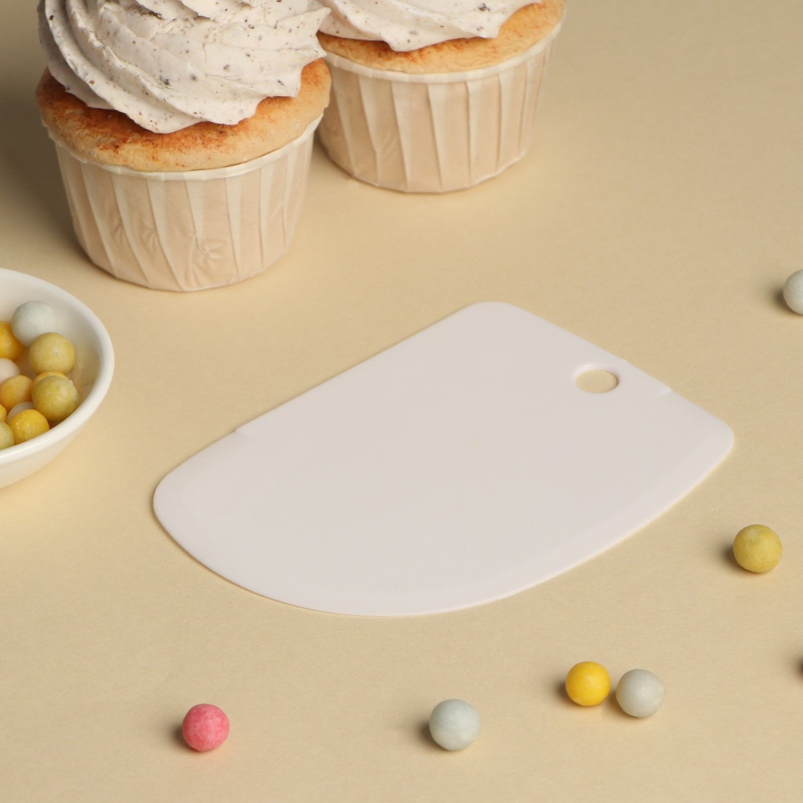 Шпатель кондитерский Доляна, 12,5×8,5 см, цвет белый