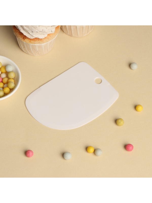 Шпатель кондитерский Доляна, 12,5×8,5 см, цвет белый