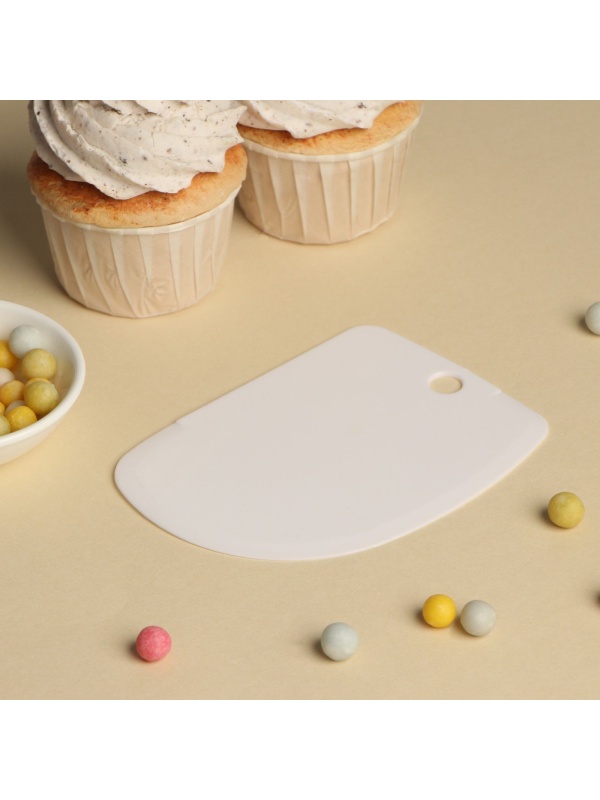 Шпатель кондитерский Доляна, 12,5×8,5 см, цвет белый