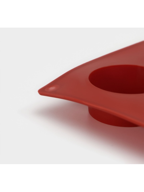 Форма для выпечки Доляна «Фигуры.Круг», силикон, 29×17×2 см, 15 ячеек (d=4,2 см), цвет МИКС