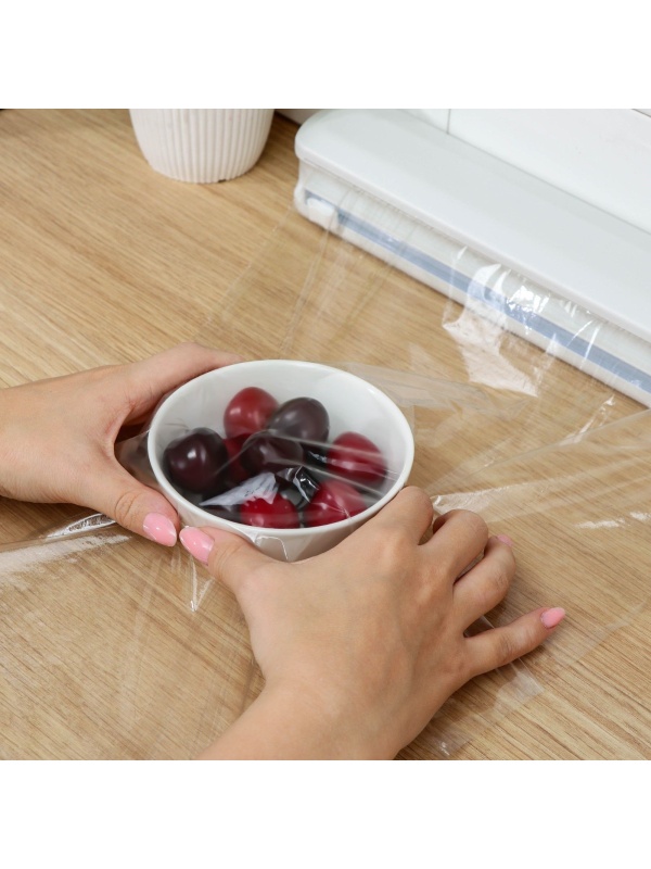 Диспенсер для пищевой плёнки Доляна, 37,3× 6,5×5,3 см, цвет белый