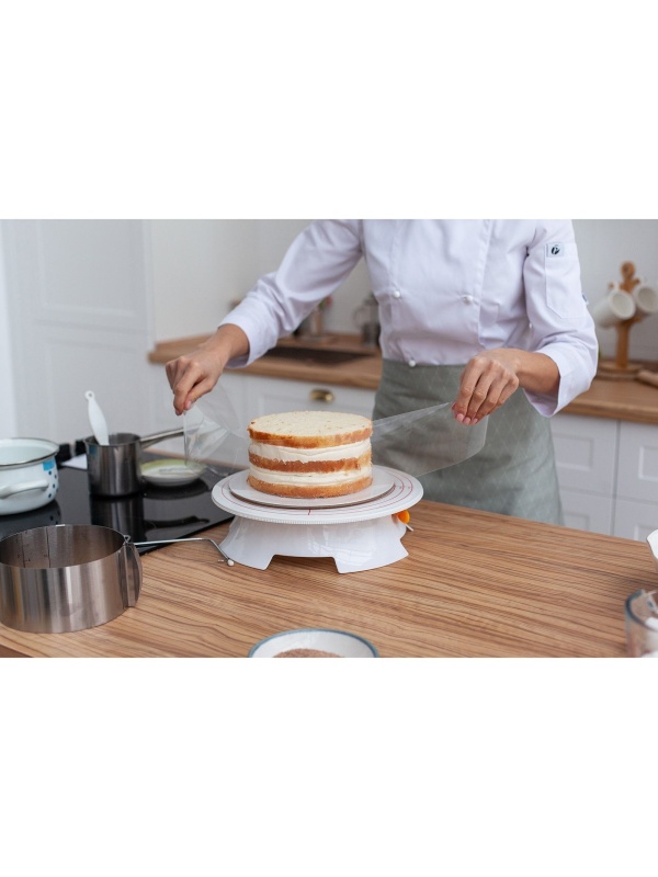 Лента ацетатная для обтяжки тортов Доляна, 40 мкр × 100 мм × 15 м, цвет прозрачный