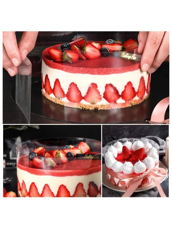 Лента ацетатная для обтяжки тортов Доляна, 40 мкр × 100 мм × 15 м, цвет прозрачный