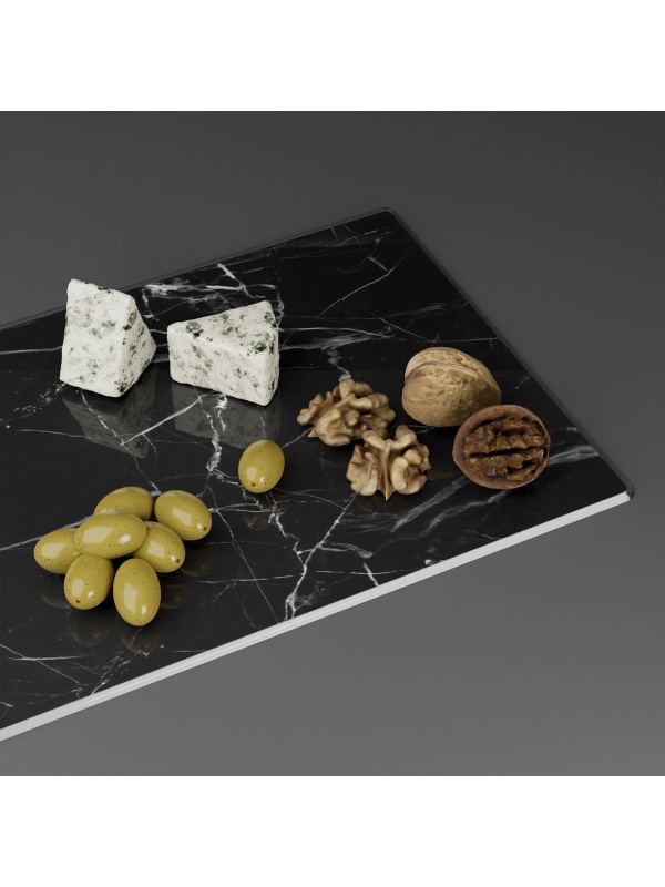 Доска разделочная стеклянная Доляна «Чёрный мрамор», 30×20 см
