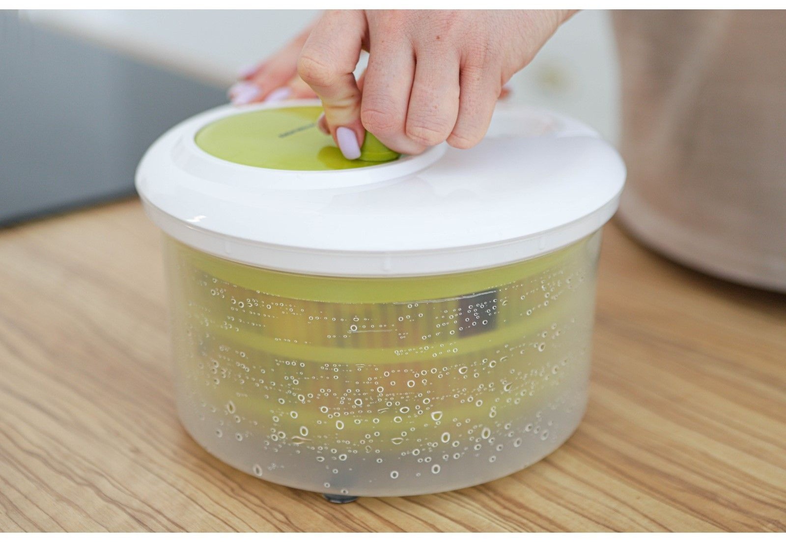 Центрифуга для сушки зелени Доляна Fresh cook, 3,7 л, пластик, цвет бело-зелёный