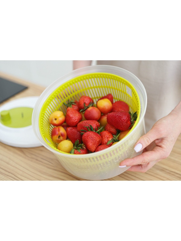 Центрифуга для сушки зелени Доляна Fresh cook, 3,7 л, пластик, цвет бело-зелёный