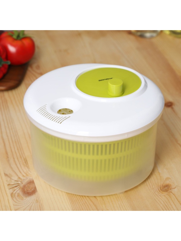 Центрифуга для сушки зелени Доляна Fresh cook, 3,7 л, пластик, цвет бело-зелёный