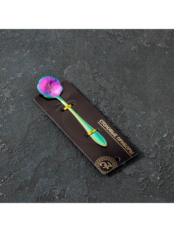 Ложка десертная Magistro «Цветок», длина 12,5 см, цвет хамелеон