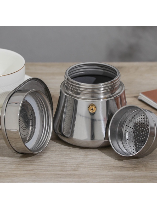 Кофеварка гейзерная Magistro Semi, на 6 чашек, 300 мл, нержавеющая сталь