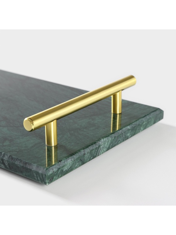 Поднос из мрамора Magistro Marble, 37,5×17,5 см, цвет изумрудный