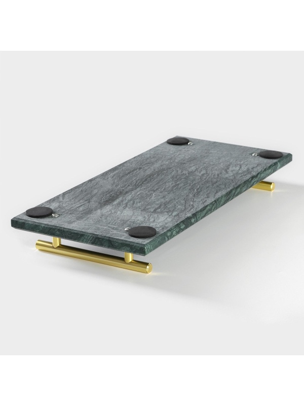 Поднос из мрамора Magistro Marble, 37,5×17,5 см, цвет изумрудный