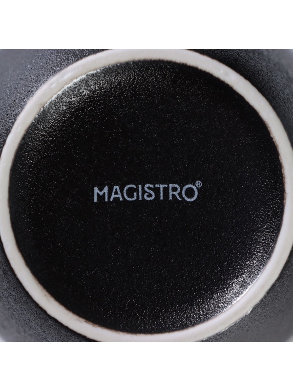 Кружка фарфоровая Magistro Carbon, 380 мл, цвет чёрный