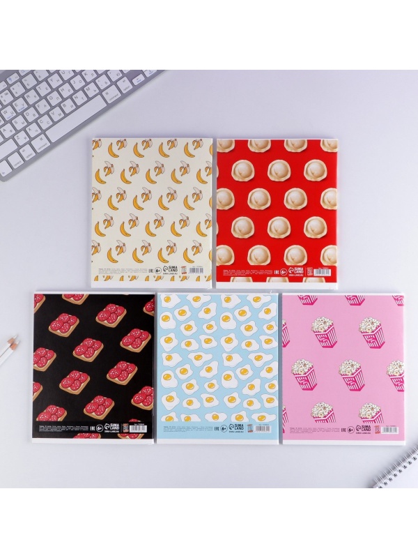 Тетрадь в клетку, 48 листов А5 на скрепке МИКС «1 сентября: Паттерн», обложка мелованный картон 230 гр.,блок №1, 80 гр., белизна 96%