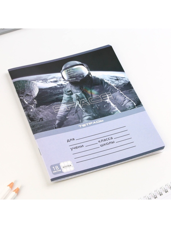 Тетрадь в клетку 18 листов А5, на скрепке «1 сентября: Grey», 5 видов МИКС, белизна 96% .