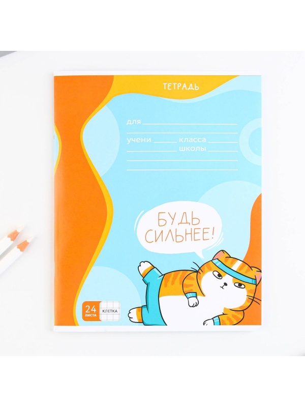 Тетрадь в клетку 24 листа А5, на скрепке «1 сентября: Котэ», 5 видов МИКС, белизна 96% .