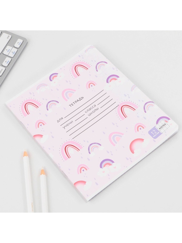 Тетрадь в клетку 12 листов А5, на скрепке «1 сентября: Милые животные», 5 видов МИКС, белизна 96% .