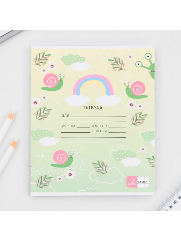 Тетрадь в клетку 12 листов А5, на скрепке «1 сентября: Милые животные», 5 видов МИКС, белизна 96% .
