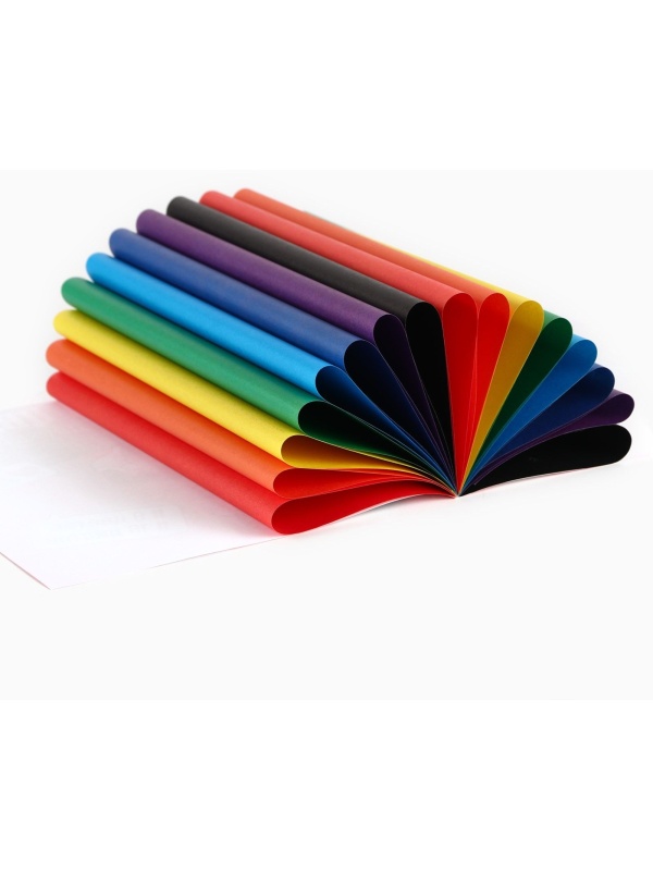 Бумага цветная, А4, 16 листов, 8 цветов, немелованная, двустороняя, на скрепке, 48 г/м², Маша и Медведь