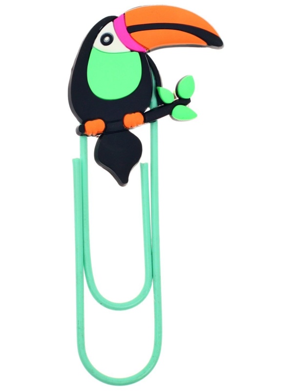 Закладка-скрепка большая 11 см  Пеликан , МИКС