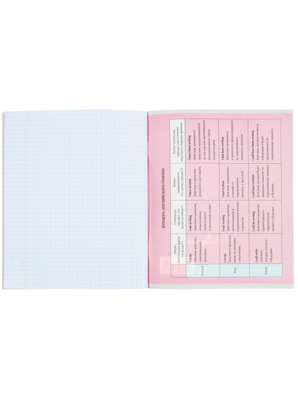 Тетрадь предметная Calligrata  Пиксели , 36 листов в клектку Английский язык, со справочным материалом, обложка мелованный картон, блок офсет