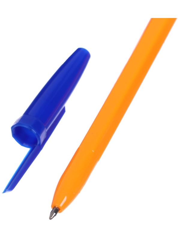 Набор ручек шариковых 4 цвета, стержень 0,7 мм, синий, красный, черный, зеленый, корпус оранжевый
