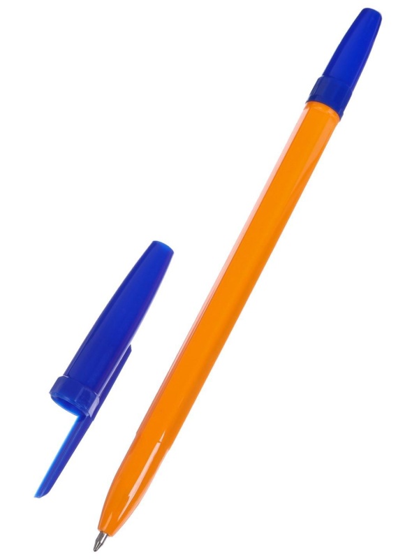Набор ручек шариковых 4 цвета, стержень 0,7 мм, синий, красный, черный, зеленый, корпус оранжевый