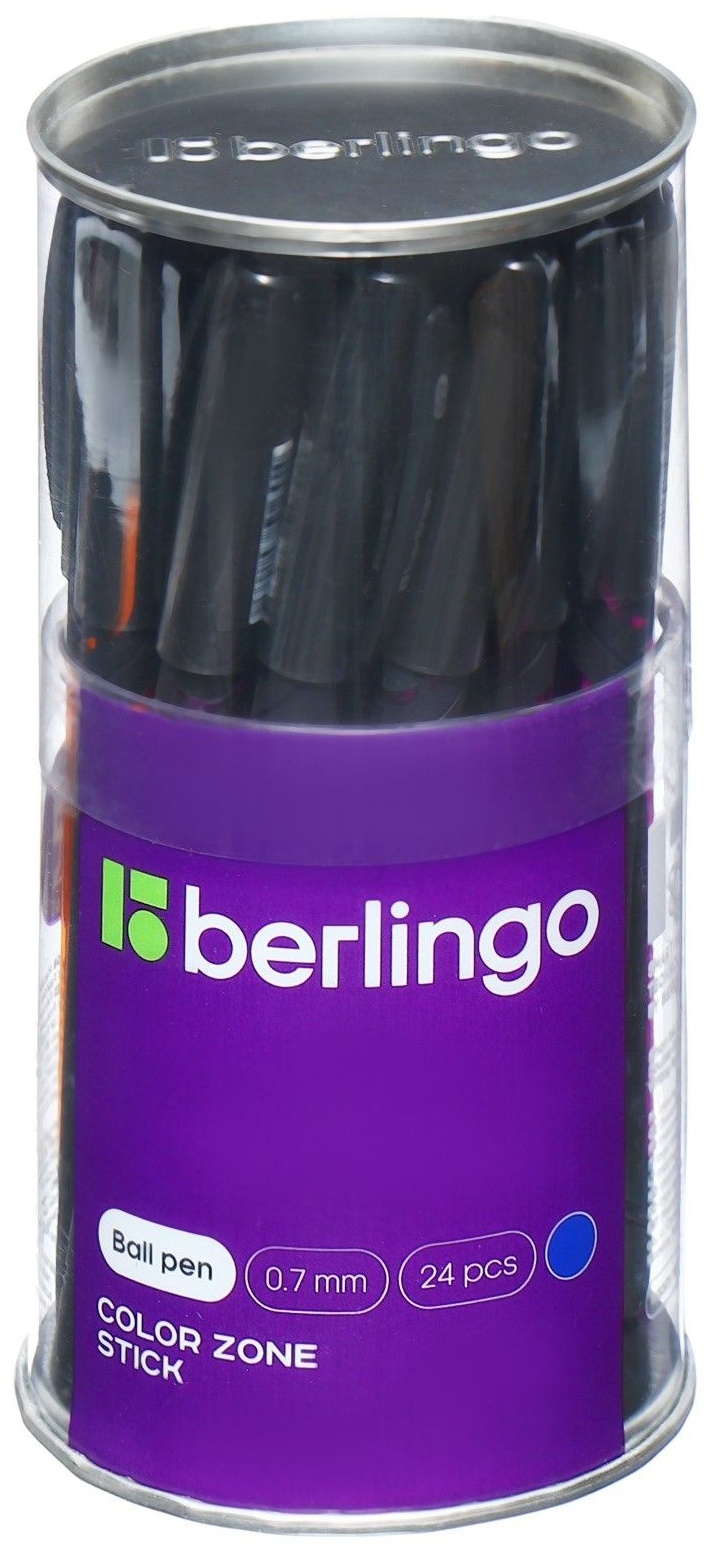 Ручка шариковая Berlingo Color Zone stick 0,7мм, синяя, прорезин корпус микс 285411