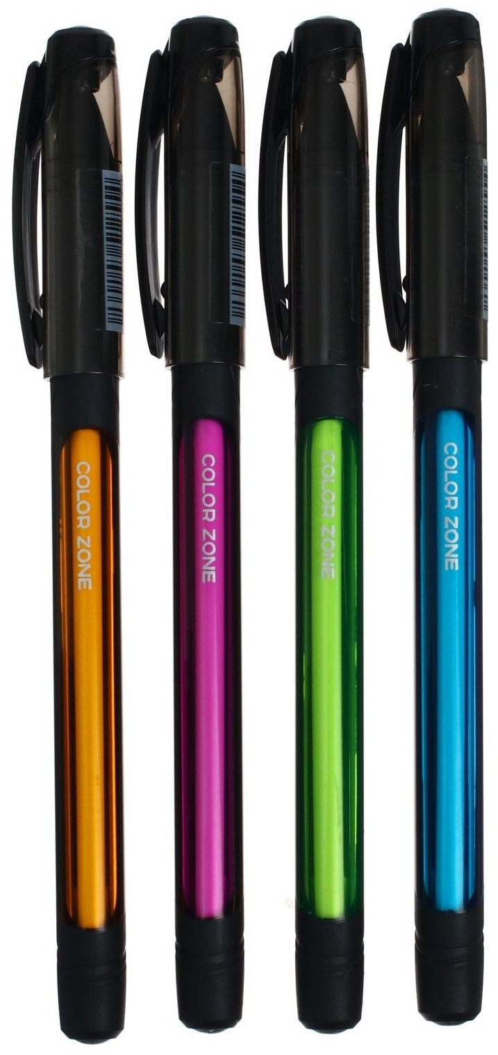 Ручка шариковая Berlingo Color Zone stick 0,7мм, синяя, прорезин корпус микс 285411