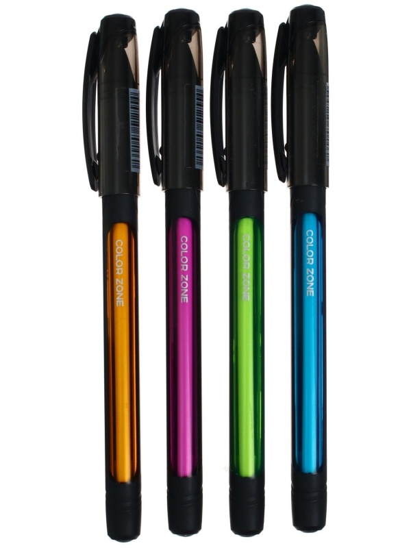 Ручка шариковая Berlingo Color Zone stick 0,7мм, синяя, прорезин корпус микс 285411