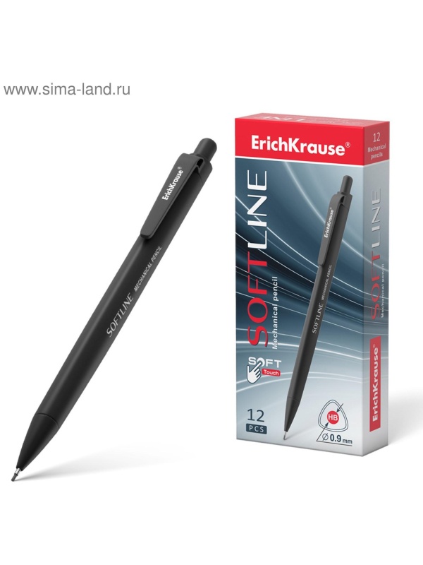 Карандаш механический ErichKrause  SoftLine , НВ, грифель d=0.9 мм, черный, в коробке