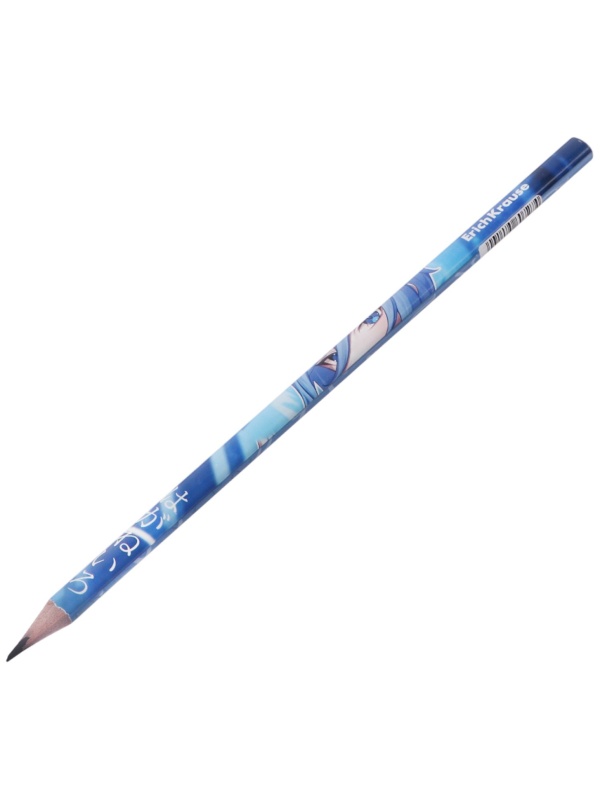 Набор чернографитных карандашей 12 штук ErichKrause  Manga , HB, грифель d=2.2 мм, дерево, трехгранный, в ПЭТ-боксе, микс