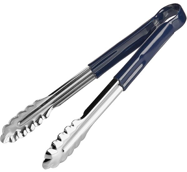 Универсальные щипцы «Проотель» с синей ручкой - 30 см.