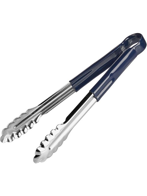 Универсальные щипцы «Проотель» с синей ручкой - 30 см.