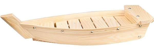Блюдо для суши «Корабль»;сосна;,H=55,L=330,B=150мм;бежев.