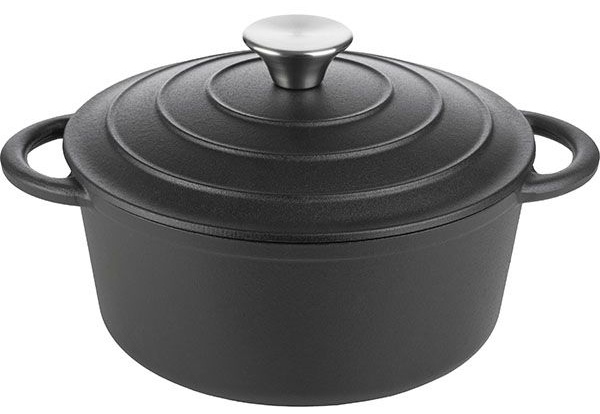 Кастрюля для запекания «Эмбер Каст Мэтт»;чугун;2,5л;D=22,H=15,5см;черный