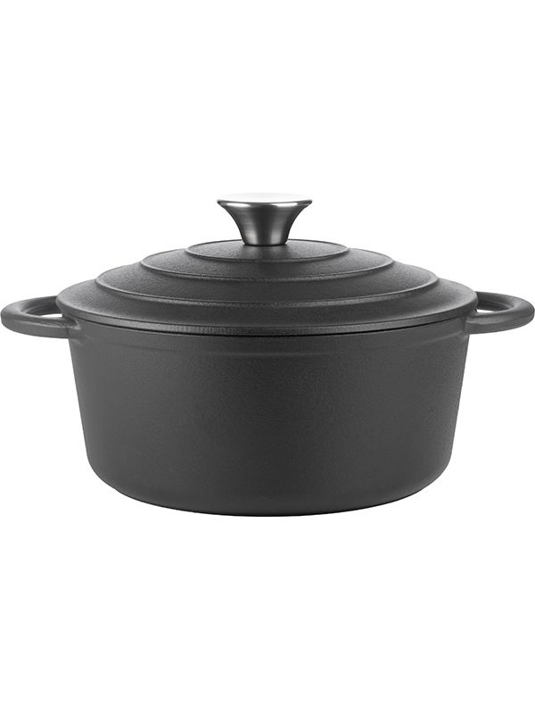 Кастрюля для запекания «Эмбер Каст Мэтт»;чугун;2,5л;D=22,H=15,5см;черный